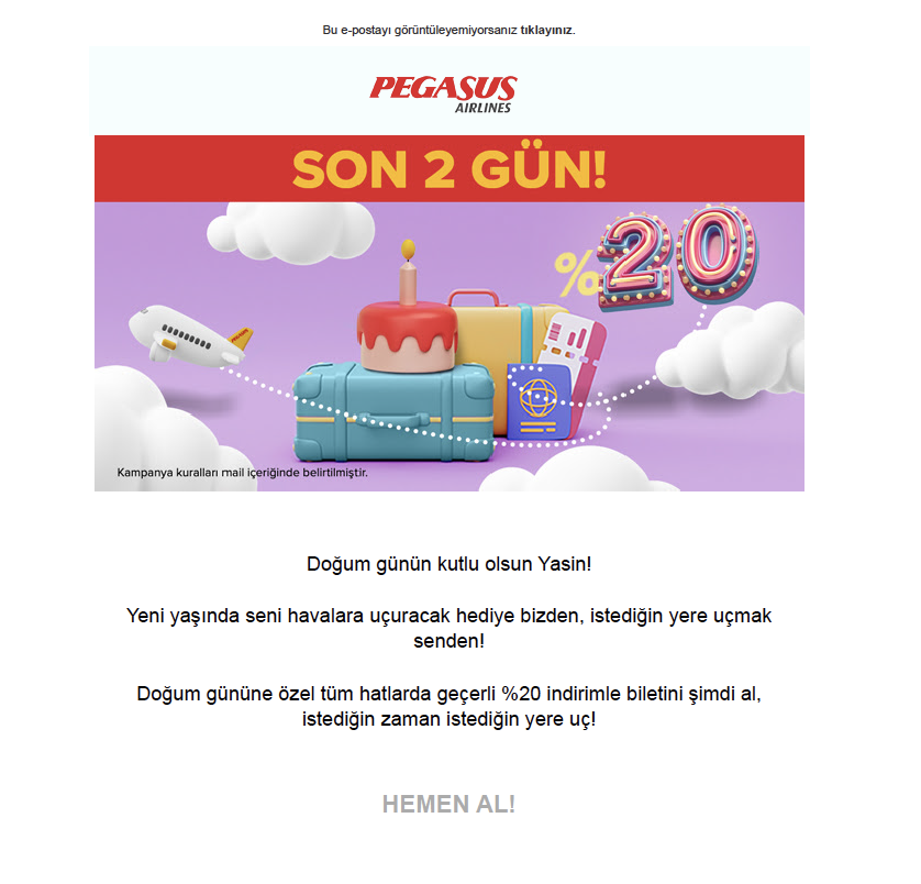 ozarslan's tweet photo. @flymepegasus  Doğum günü hediyen seni bekliyor!  kampanyası iletti.Biletlemede kampanyaya ulaşılamıyor.Müşteri hizmetleri görmeniz lazım beceremiyorsunuz. Ekran gönderiyorsun üç gün sonra bu uygun değil.Uygun olanı yapalım.Süre geçti. Güzel ahlaksızlık sarmalı tebrikler... https://t.co/NiA0lhuJ3z