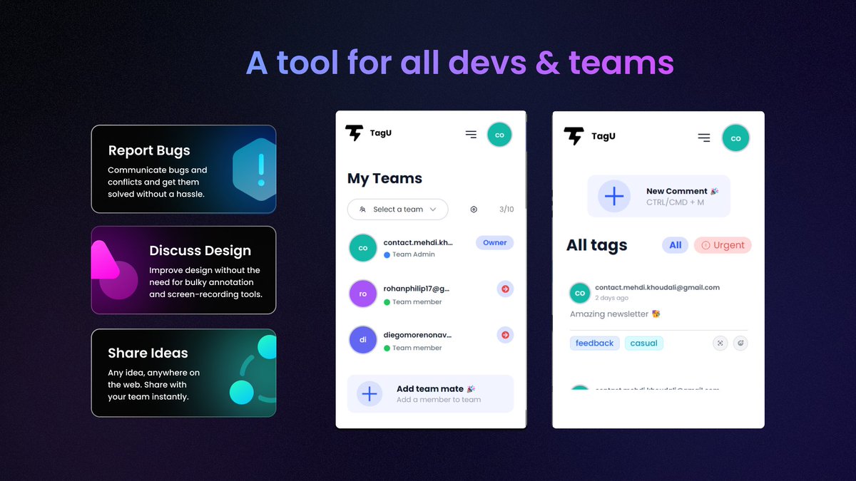 mehdi_khoudali's tweet photo. Little preview !

We just finished the new version of TagU.

And I'm happy.

This version is much more advanced than the previous one.

Lot of bugs were corrected, a better UI.

New features are here and some are upcoming.

But better, a lifetime deal will appear 🤯 https://t.co/b5YfI87nVt