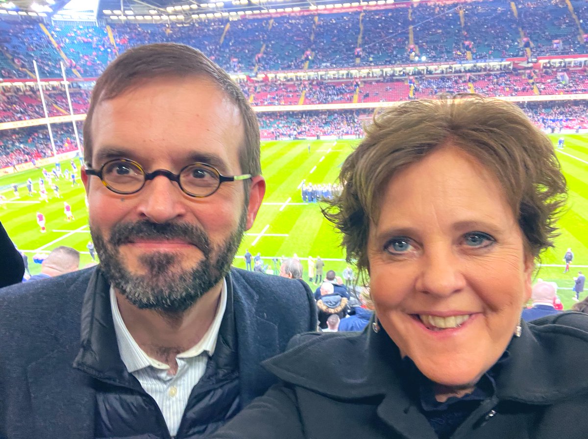 At THE Match with 🇫🇷 DHM @sebastienbidaud. 

Que la meilleure équipe gagne ! 

🏴󠁧󠁢󠁷󠁬󠁳󠁿🇫🇷 #Wales #walesvfrance #SixNations2024 #SixNations