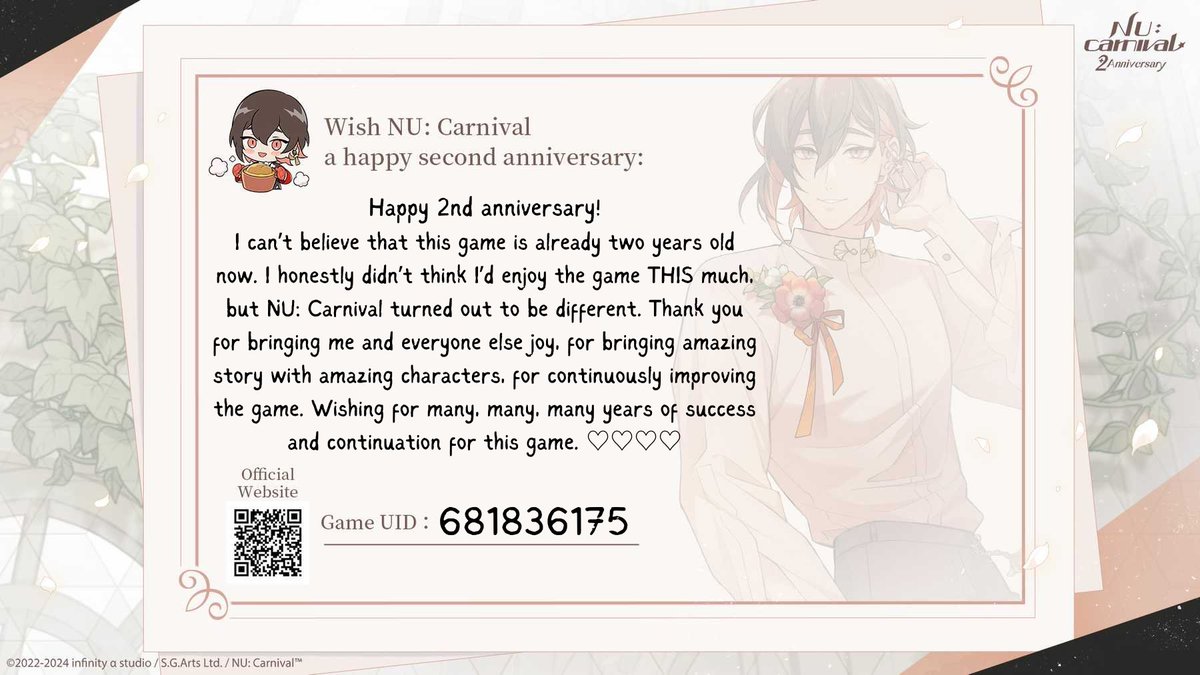 catkinsverina's tweet photo. I'm so late with this, but happy anniversary, NU: Carnival!! ❤️❤️Here's to next year, the year after that, and lots of years of all good things!! 🥂🥂

#NUCarnival #NUCarnival_2nd https://t.co/QoXYuzVAfP
