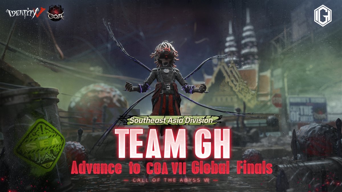 GameIdentityV's tweet photo. Dear Visitors, 
Congratulations to Team GH and SEA IVC 2023 Champion Team FT for qualifying for the COAVII Global Finals as the Southeast Asia Division representative! 
Let us witness your best performance on the global finals stage! #IdentityV #COAVII https://t.co/eJrSPn8yOO