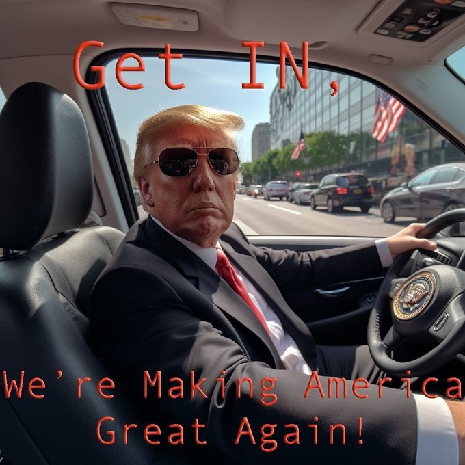 Chicago1Ray's tweet photo. I'm riding shotgun with Trump, who's with us https://t.co/B83CZ2ohdN