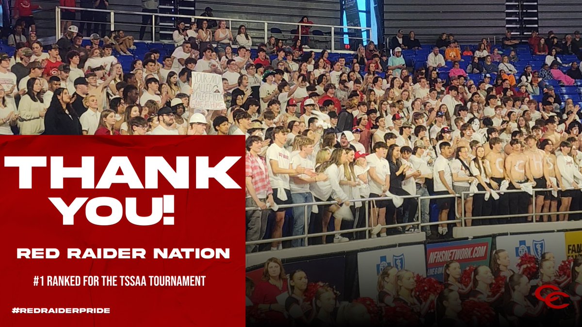 A huge shout-out to the @CCCHSRaiders students who showed up and supported our Lady Raiders at the State Tournament. In my rankings, you were #1. Now, it's time to give our spring sports some love. #redraidernation
