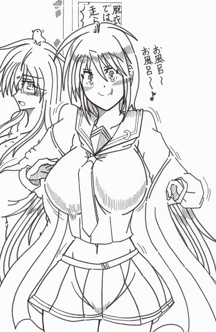 お風呂一歩手前なさっちんを描きました。一日の疲れはお風呂で流す。年をとって実感しました。 