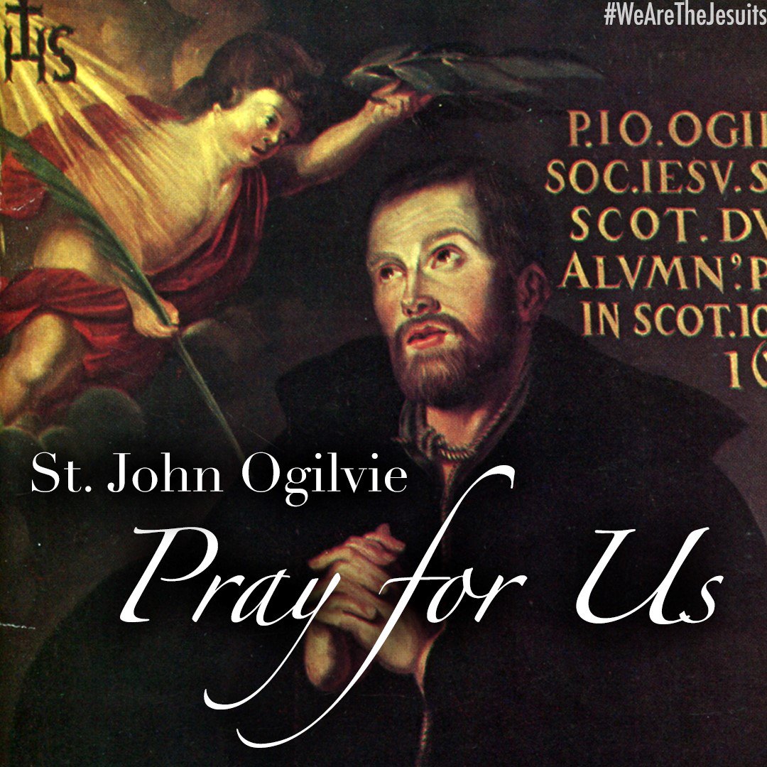 Today we celebrate the feast of St. John Ogilvie, a #Jesuit martyred for his faith in Glasgow, Scotland, #OTD in 1615. ow.ly/FFYN50Ig5Iv