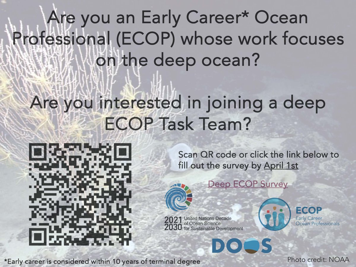 We are gauging interest in a new task team on the deep ocean within the ECOP Programme, to bring the deep ocean ECOP community together. Please fill in this form by April 1: docs.google.com/forms/d/e/1FAI…