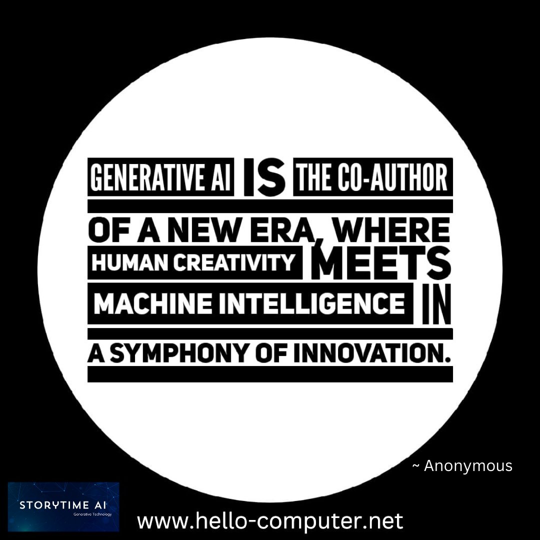 Hello Computer, inc. (@hellocomputeri1) on Twitter photo Dive into the transformative power of AI with StoryTime AI Generative Technology!
Book a Consultation: Reach out to partners@hello-computer.net and visit hello-computer.net.
#storytime #storytimeinternational #storytimegenerativeai #generativeai Dive into the transformative power of AI with StoryTime AI Generative Technology!
Book a Consultation: Reach out to partners@hello-computer.net and visit hello-computer.net.
#storytime #storytimeinternational #storytimegenerativeai #generativeai