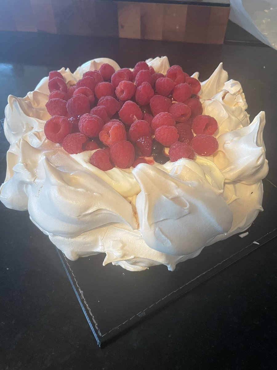 My Mother’s Day pavlova made by my 13 year old. @GreggAWallace one of your recipes ❤️