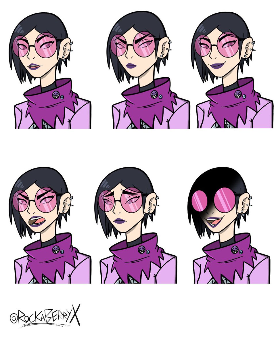 rockaberryx's tweet photo. So this is something very exciting. I made lavender talk sprites! Here is some expression examples that she could use #hifirush #hifirushoc #digitalart #originalcharacter #oc #fancharacter #talksprite #videogames #bethesda https://t.co/q26aRdNp6b