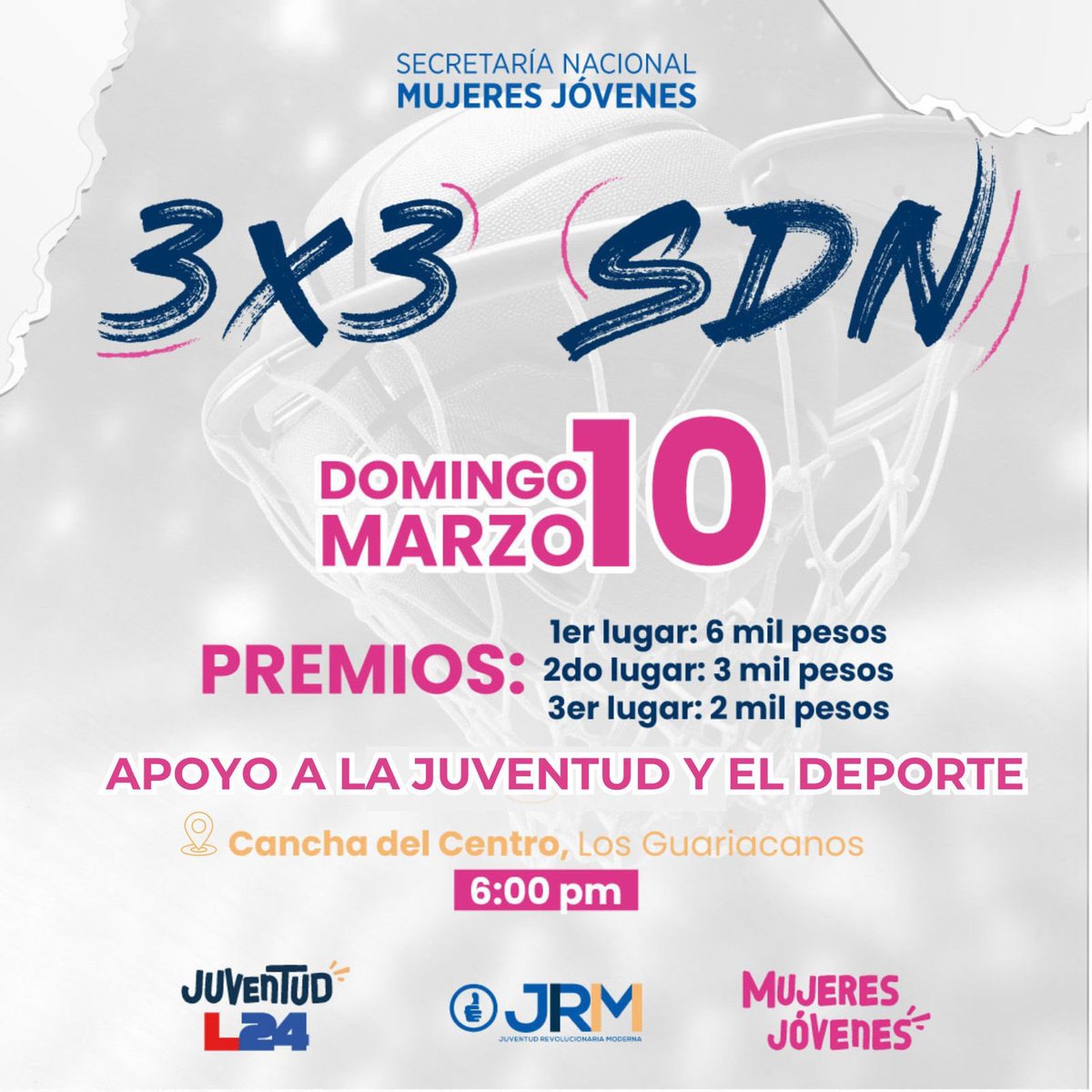 Hoy, el 3x3 en Santo Domingo Norte en apoyo a la juventud y el deporte. #juventud #deporte #SDN