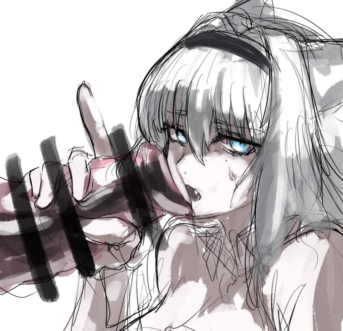 頬がぷにゅってなってるのが描きたいだけなんです 