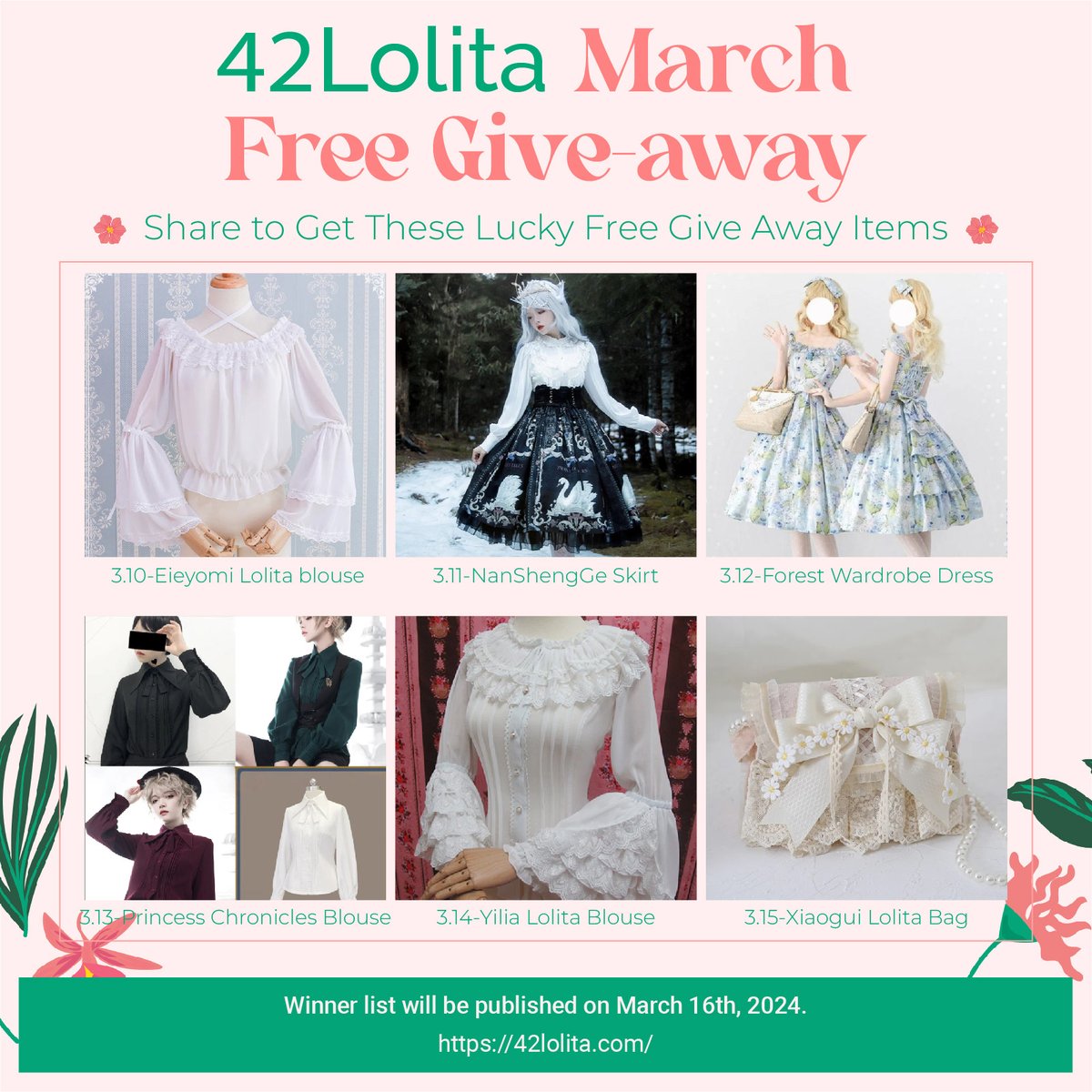 42lolita_'s tweet image. 🌸✨ Dive into spring with 42Lolita! 🎉 March 10-15, join our Spring Giveaway. 🌷 Share our posts to win freebies! 🎁 Don't forget the 8% Spring offer- code "Spring8" awaits. 🛒 Let's spread Lolita love together! 💖 #42Lolita #SpringGiveaway #LolitaFashion
42lolita.com