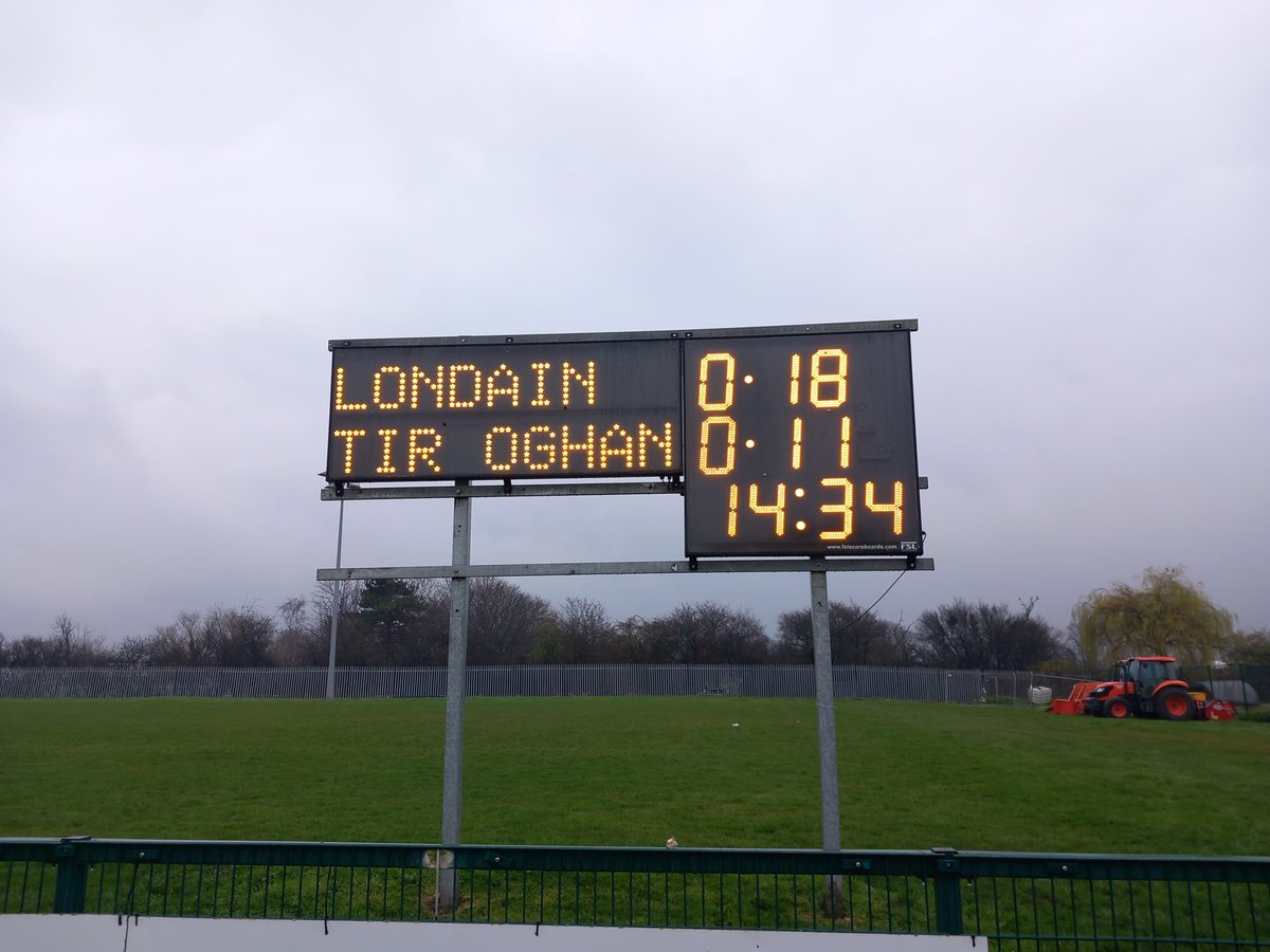 LondainGAA's tweet photo. A tough battle against Tyrone at McGovern Park in very wet conditions, but we got our second win at home this year. Well done lads.

Scorers: Jack Goulding (0-11, 7fs, 1 s/l), Sean Glynn (0-3), Malcolm Flannery (0-1), Robbie Murphy (0-1), Adam Cunney (0-1), Paul Kennedy (0-1) https://t.co/yC9bWXnfiP