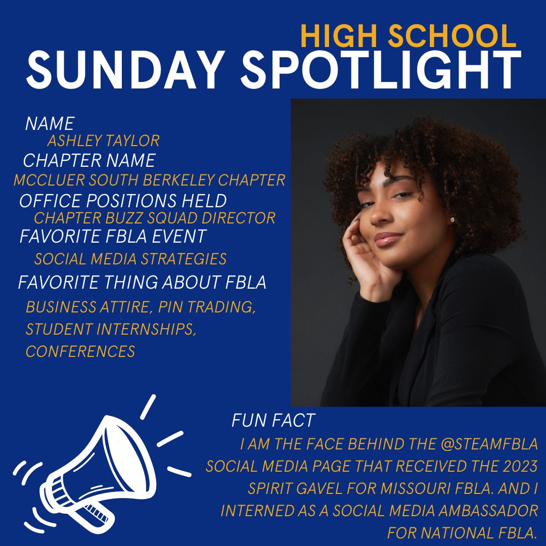 Congratulations to Ashley for being selected for Sunday Spotlight! Way to be impressive! 👏 👏