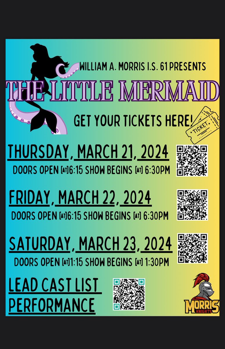 Tickets for “The Little Mermaid” 🧜‍♀️ 🎫 are ON SALE NOW! @KOJO_CAMP @CSD31SI