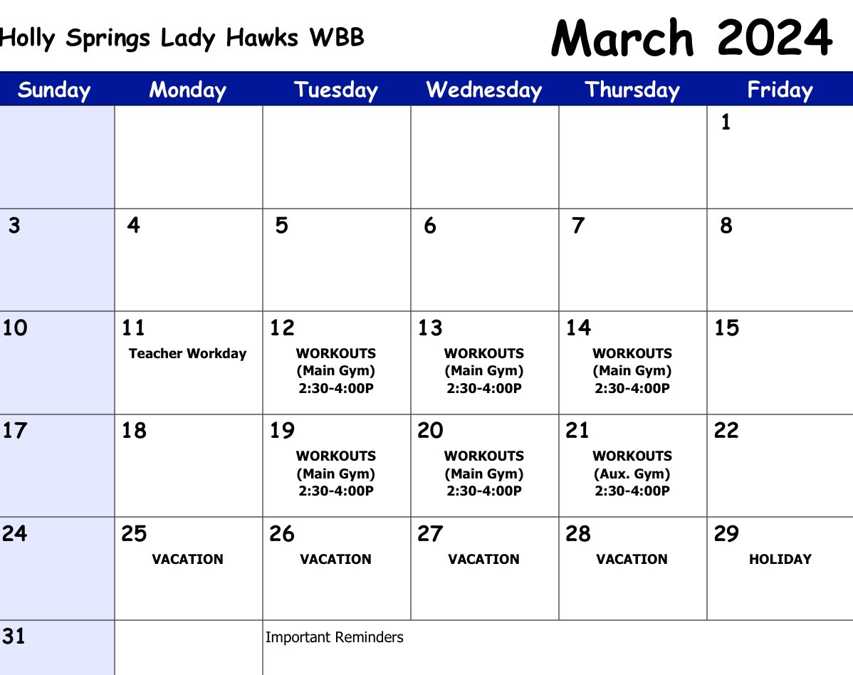 HSLadyHawksWBB's tweet image. Spring workouts are almost here! Make sure that you have a valid WCPSS physical and that you are registered and cleared in DragonFly. See you on Tuesday! Time to work! #backinthelab 💪💯