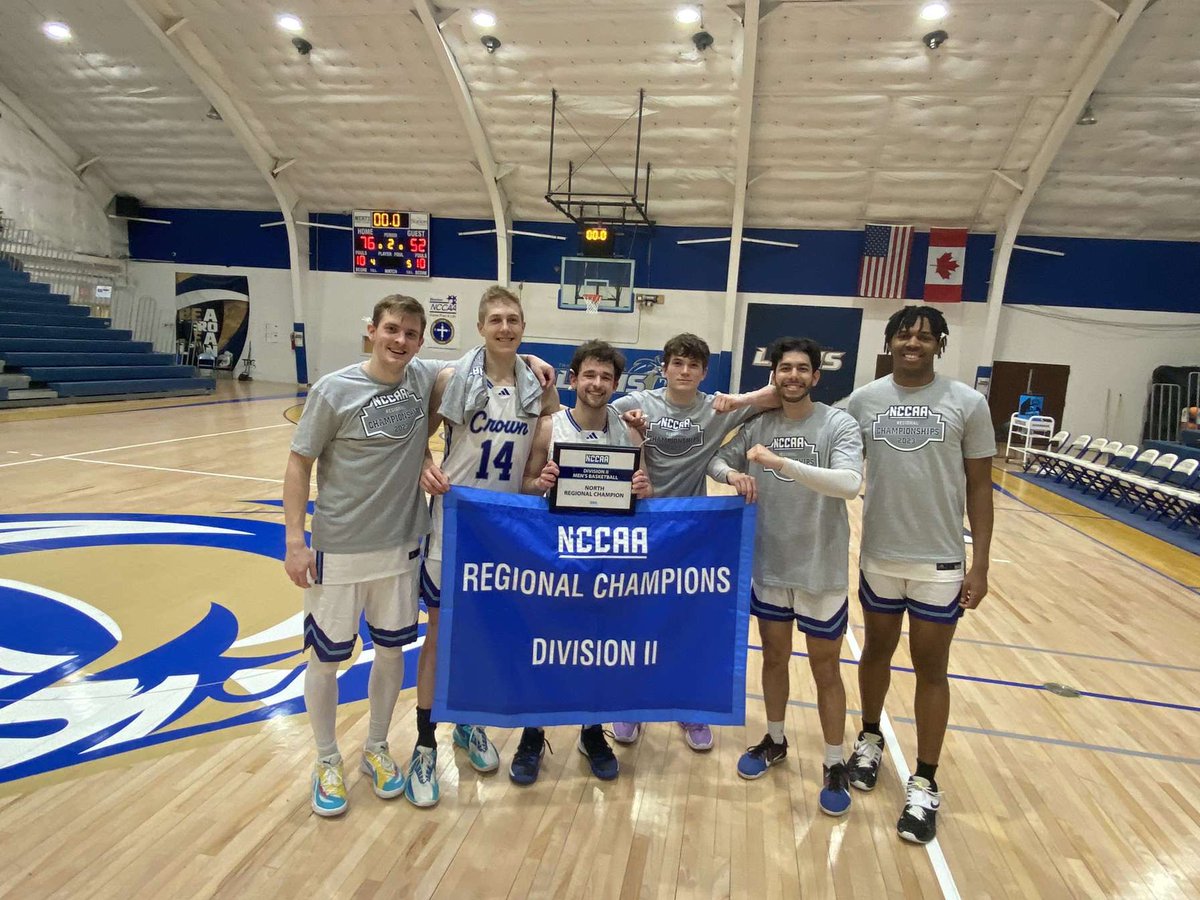 CrownCollegeMBB's tweet photo. Back to back NCCAA North Region champs! Headed to the NCCAA D2 National Tournament as the #1 overall seed. #CrownHoops https://t.co/VZ6rONk4ht
