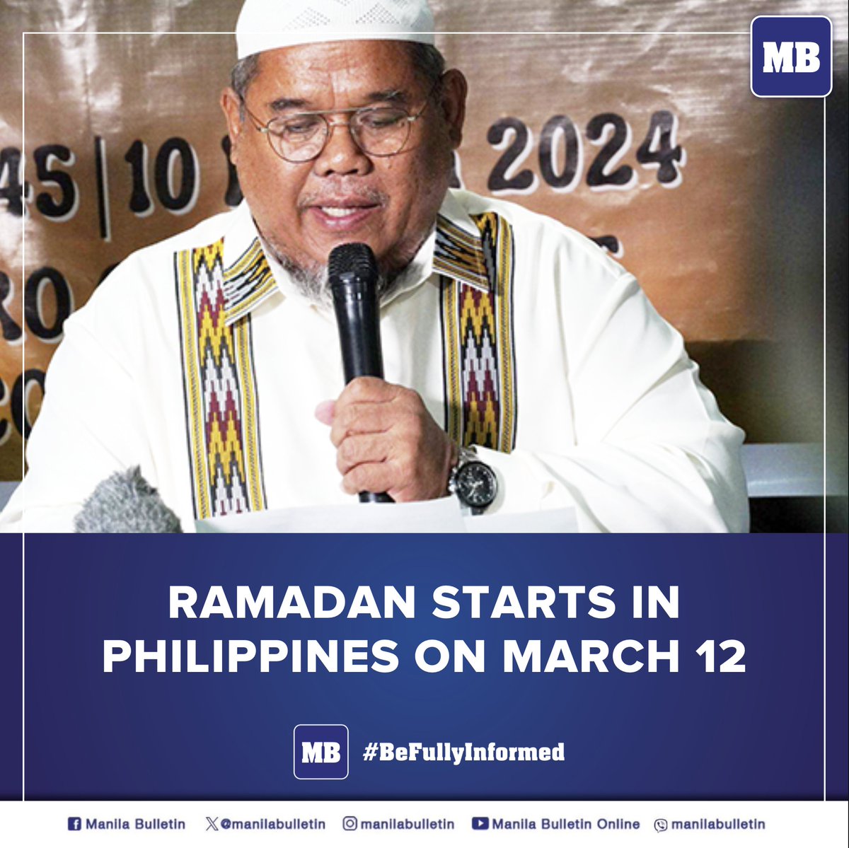 manilabulletin's tweet photo. Ramadan will start in the Philippines on Tuesday, March 12, after the moon was not sighted on Sunday night, March 10.

READ: https://t.co/7thnViqfF9 https://t.co/fxBI6Z8C1j
