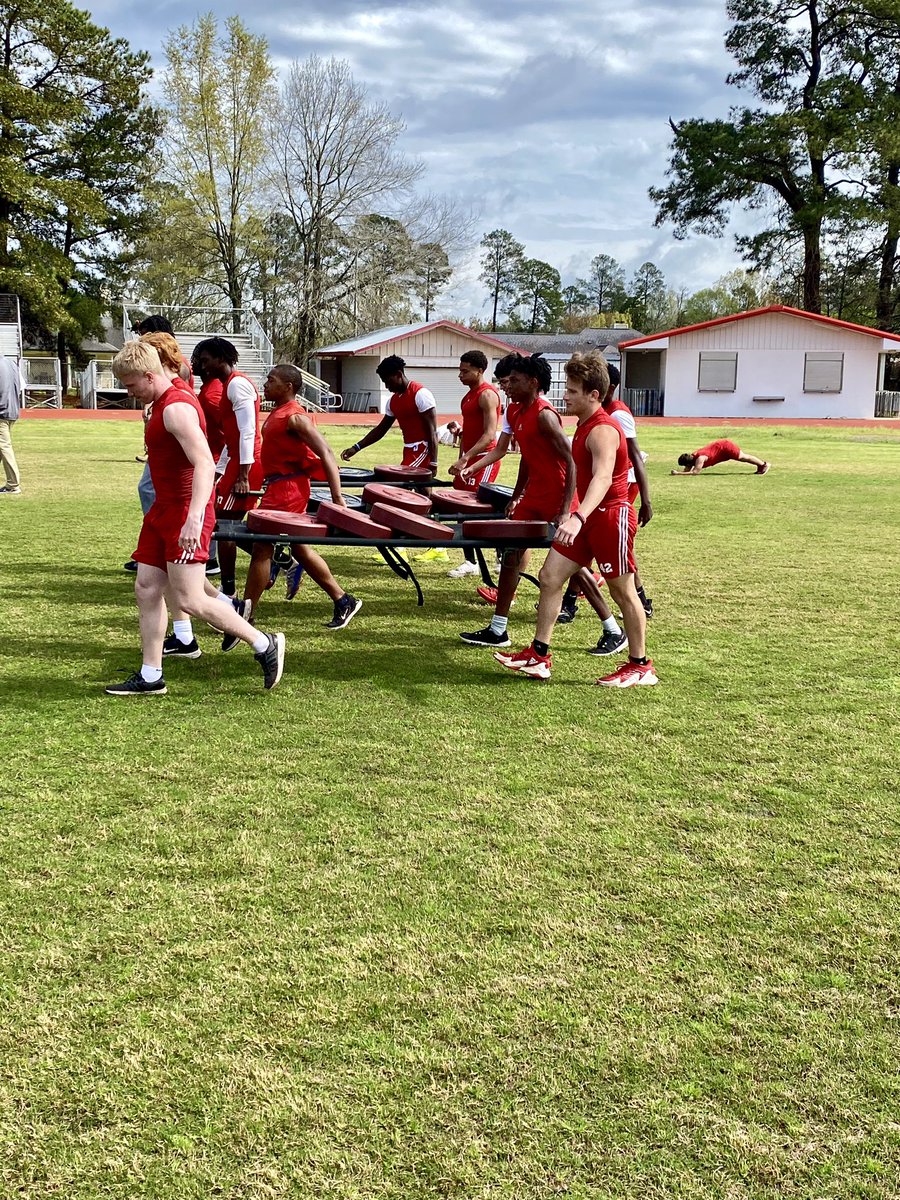 HBucs_football's tweet photo. The Bucs got after it with a little military style training on the last day before Spring Break! https://t.co/7osYujNe8p