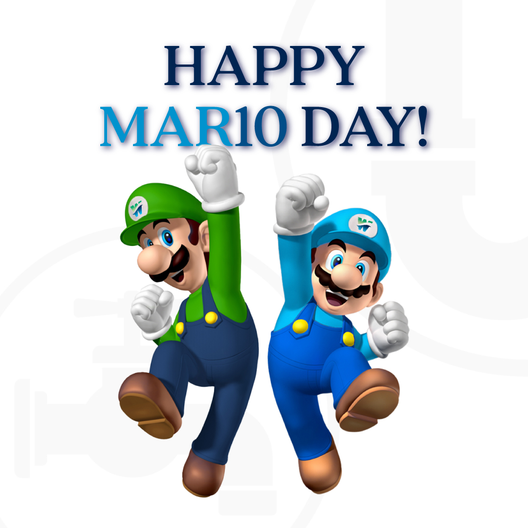 The_Waterworks's tweet photo. Happy Mario Day to the most famous plumber out there!

We'd like to think that if Mario were real, he'd be sporting a blue uniform and a Waterworks hat 🧢 https://t.co/zN9cZIB5eO