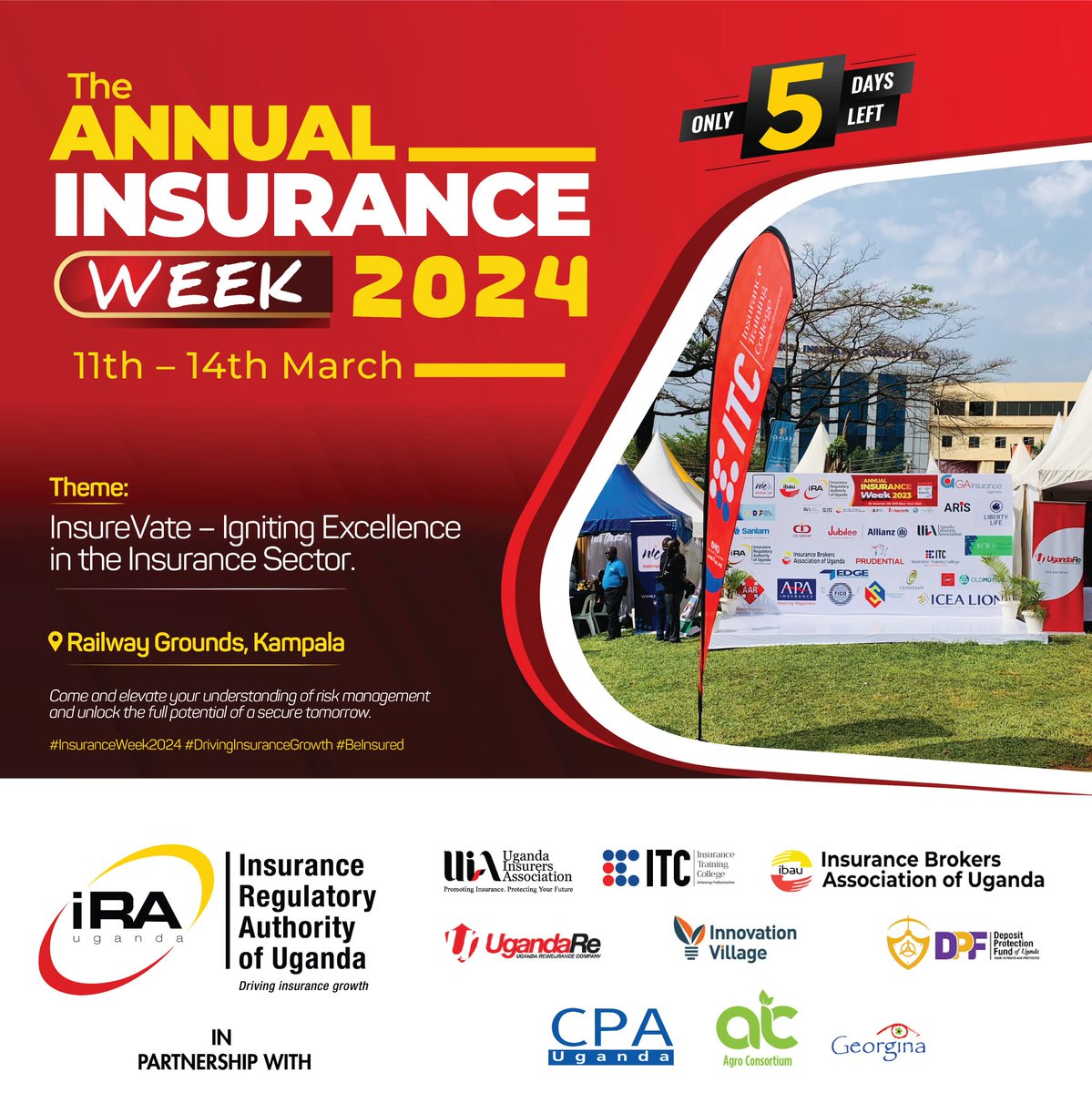The annual #InsuranceWeek2024 starts tomorrow, running all the way til Friday.

 It seeks to bring together industry players, authorities, and you, a regular Ugandan, in one space to learn more about insurance in the country. 

#DrivingInsuranceGrowth