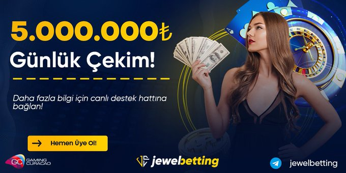 ®️ Rekor Günlük Para Çekme Fırsatı #Jewelbetting  Adresimizde

🧿💵Tam 5️⃣.0️⃣0️⃣0️⃣.0️⃣0️⃣0️⃣₺ Günlük Çekim

⚡️Anında Kazanç Fırsatı İçin

🫴 t.ly/jewelbetting

#SlotCasino #CanlıCasino #GüvenilirBahis #Sports #İddaa