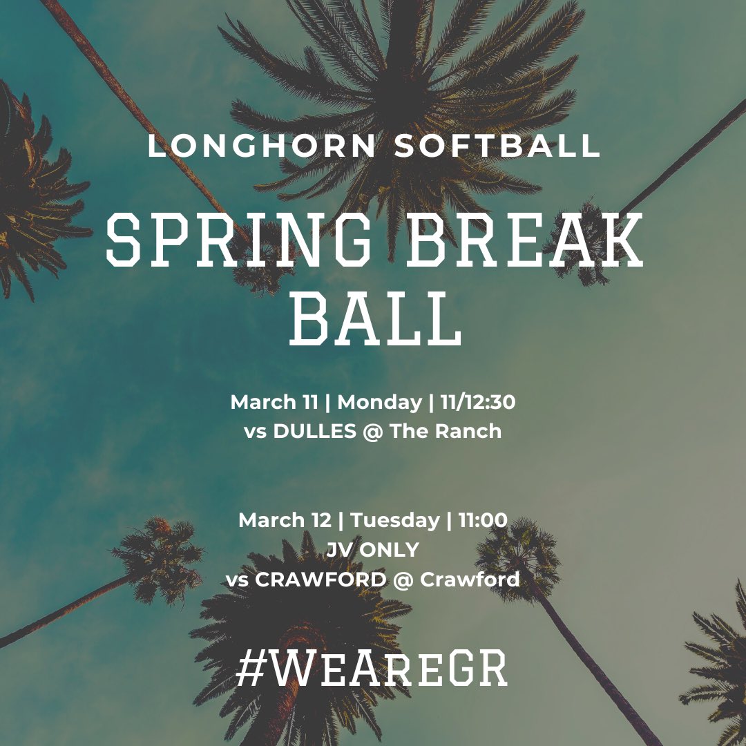 Coach_Janicek's tweet image. The best kinda kick off to spring break! Come ball with @GeorgeRanchSB to get things started and then be sure to check out @GRHSBaseball throughout the week! 

We hope everyone has a fun and safe break!! 🏖️ 🥎 🐮 #WeAreGR 

@CoachADutch @pinkpatterson @CoachCaseyVogt