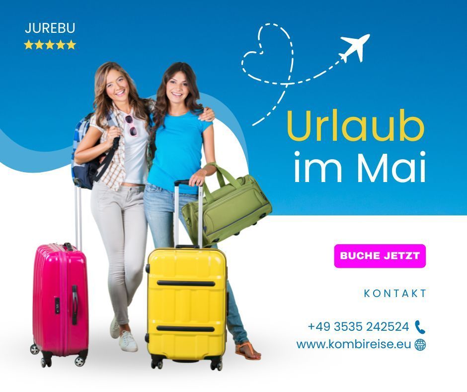 Kombireise's tweet photo. 🌸🌍 Auf ins Abenteuer im Mai mit JUREBU! 🌞✈️

Lass dich von unseren vielfältigen Reisezielen inspirieren und starte schon bald in dein nächstes Abenteuer: https://t.co/ttYxjl8Qxu 

🌺🗺️ #UrlaubimMai #JUREBU #Traumreise #Abenteuer #EntdeckeDieWelt #Reiseinspiration https://t.co/fwQK0VFoeV