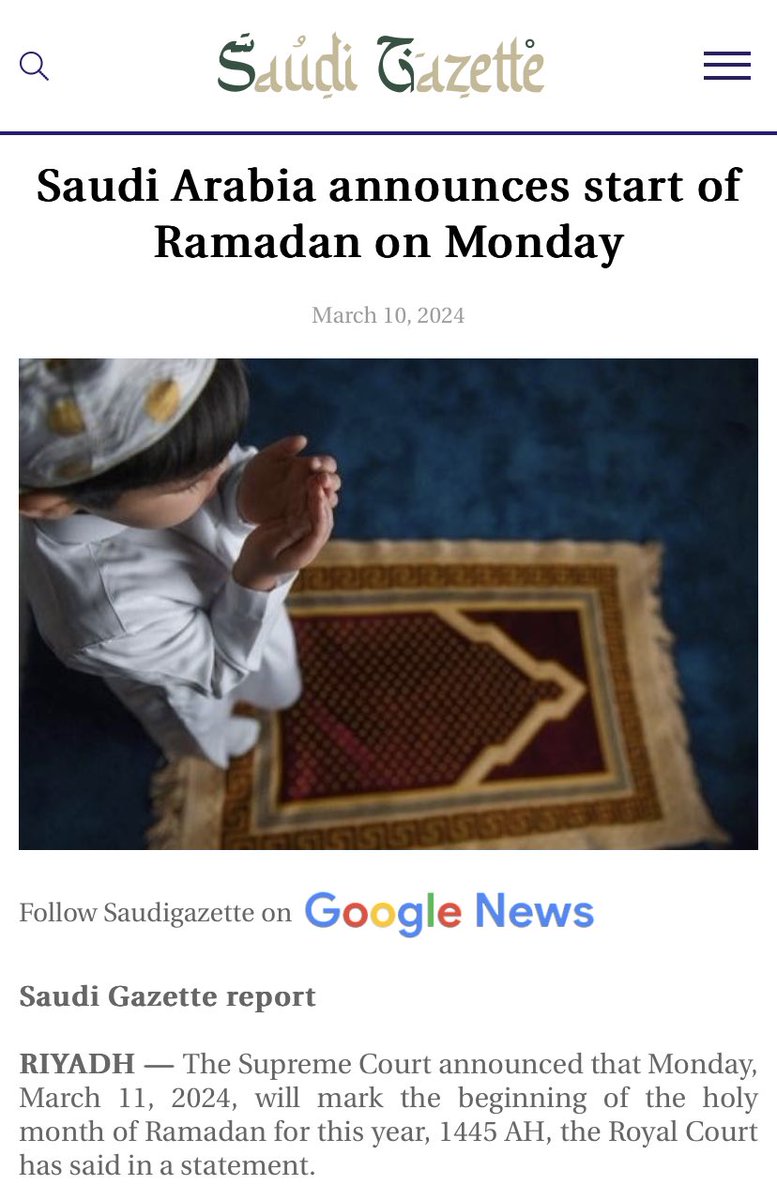 islam_et_media's tweet photo. Prophet Muhammad ﷺ forbade Muslims to start fasting before the crescent of #Ramadan was seen.

It is impossible to spot the moon in Saudi Arabia today, Sunday 10th March. 

Saudi authorities disobey the Prophet ﷺ once again… and millions of Muslims follow them like sheep. https://t.co/s4uaBZyU2n