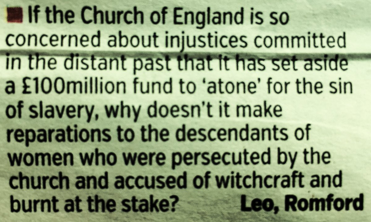 Now that all the #InternationalWomenDay controversy has died down, is it a good time to bring up the subject of reparations for descendants of those burned as witches, back in the day? So many lives since blighted, etc