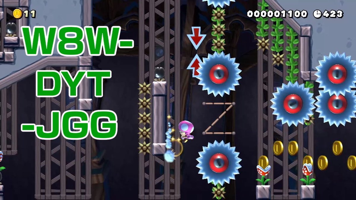 Digitalelixer's tweet photo. Happy Mar10 Day! New level to celebrate [Grinder Grotto: W8W-DYT-JGG] :) #SuperMarioMaker2 #NintendoSwitch https://t.co/HSYIIcF34P