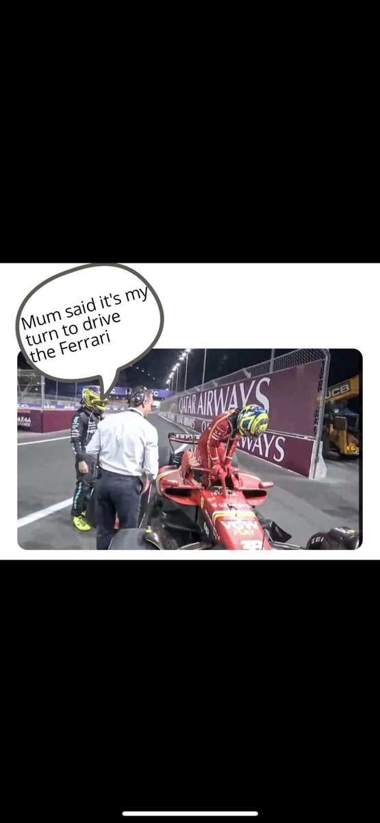 LiftAndCoast1's tweet photo. Hurry up Ollie ! 

#F1 #Ferrari #MercedesAMGF1 #SaudiaArabianGP #lewishamilton #oliverbearman https://t.co/kcJ9aEA1BV