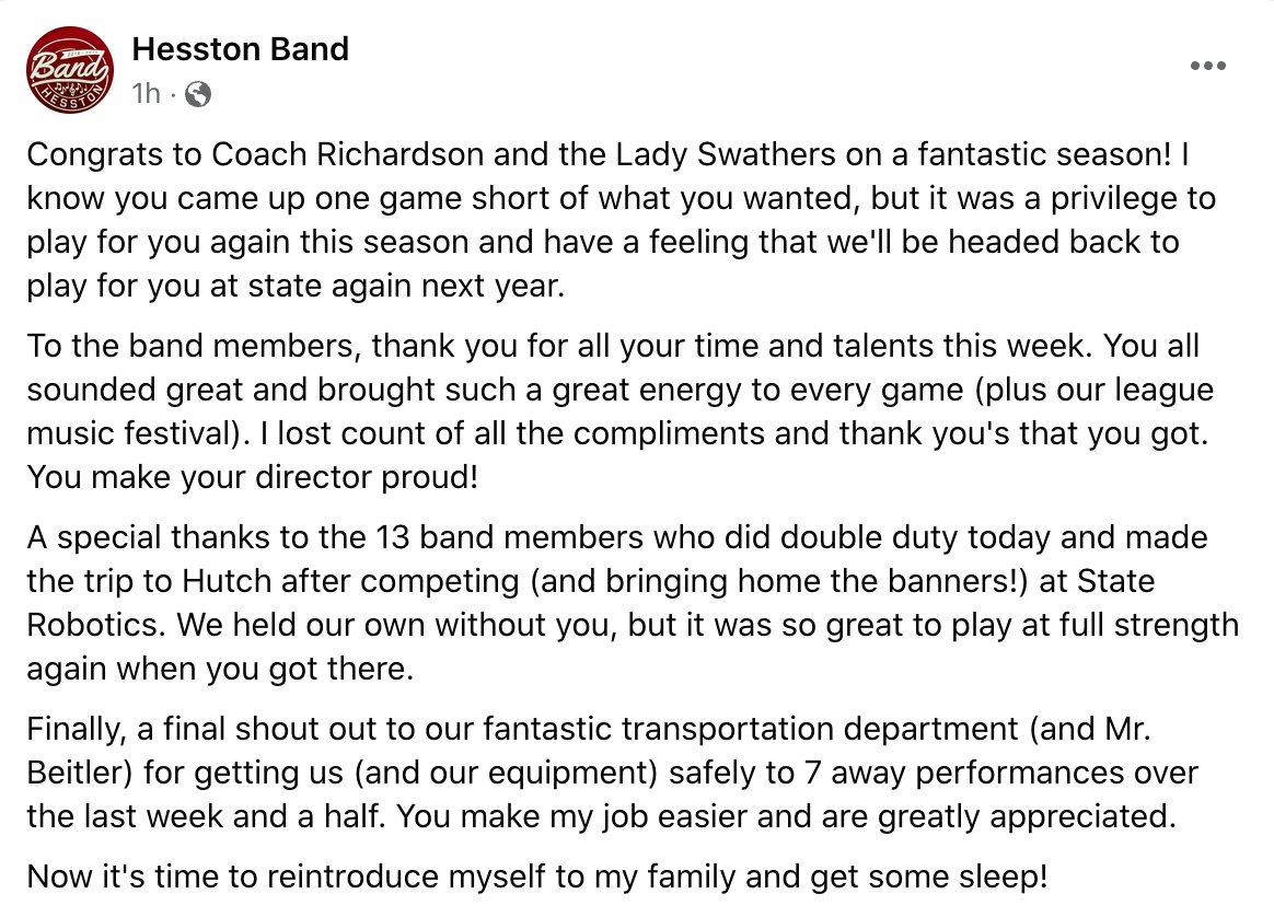 Hesston High Band tweet media