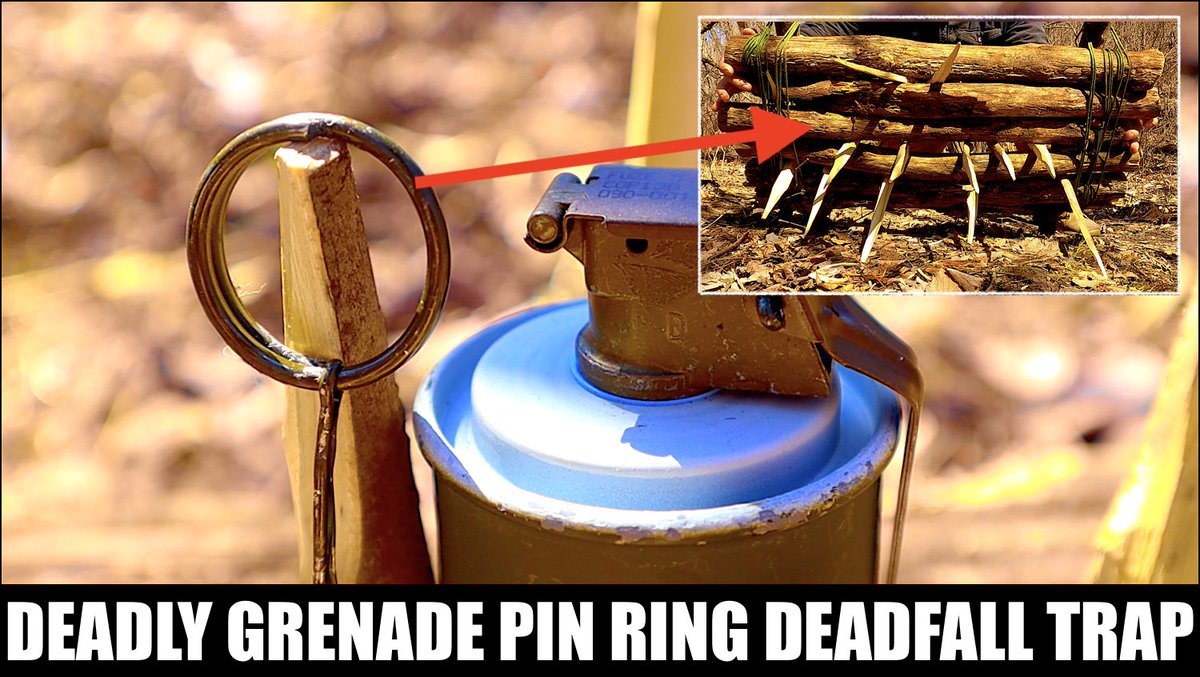 RangerSurvival's tweet photo. Large Deadfall Trap Using a Grenade-Pin Ring! LINK IN BIO! https://t.co/K5hF976ptx

#trap #grenade #ring #pin #trapper #deadfall #deadfalltrap #heavy #drop #trigger #stick #military #infantry #infantrylife #fall #rangersurvivalfieldcraft #predator #deerhunter #hunt #huntinglife https://t.co/B3uMNSq1Mg