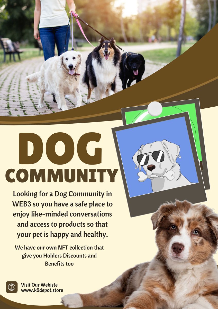 K9DepotShop's tweet image. Are you looking for a new dog community to join, make sure to be joining @DogSanctuaryNFT and grab a NFT to join the membership and get our discounts 

#K9depot #dogcommunity #dogs