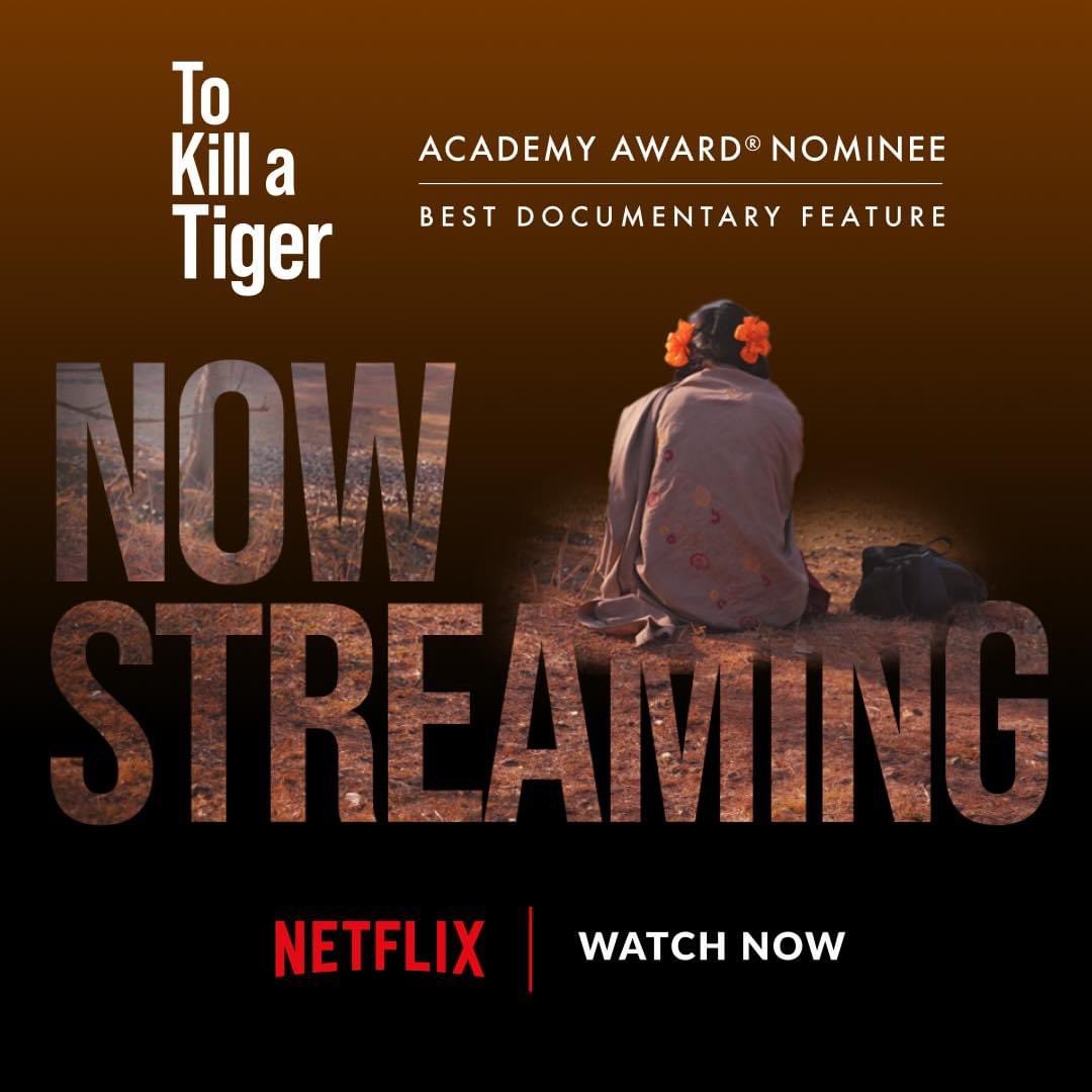 Film is the most powerful tool for change when it's in the hands of audiences everywhere.

Today is a day we've looked forward to since we began filming Kiran & Ranjit's story.

🔥 It brings us great pride to say TO KILL A TIGER is now available globally on Netflix! #StandWithHer
