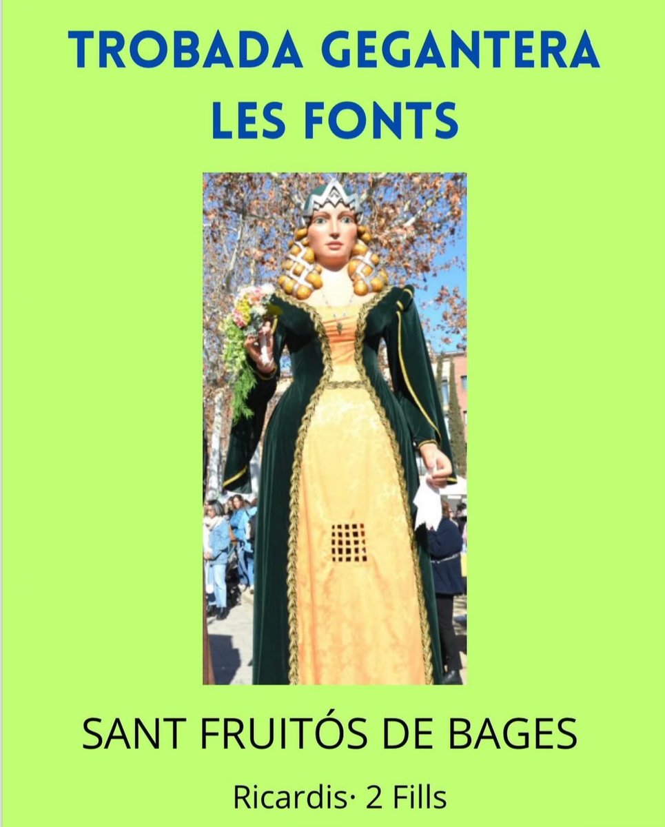 Tanquem les presentacions ni més ni menys que amb els gegants de Sant Fruitós de Bages. Demà, ens visitaran la Ricardis i els seus fills. Ens veiem demà companys !!
