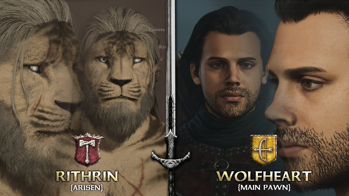 I've got my arisen & my main pawn Wolfheart ready to go!!! Absolutely LOVE the beastren race & I figured it would be cool to let myself get hired out rather than playing as myself. Such a fantastic character creator! #dragonsdogma2 #DD2