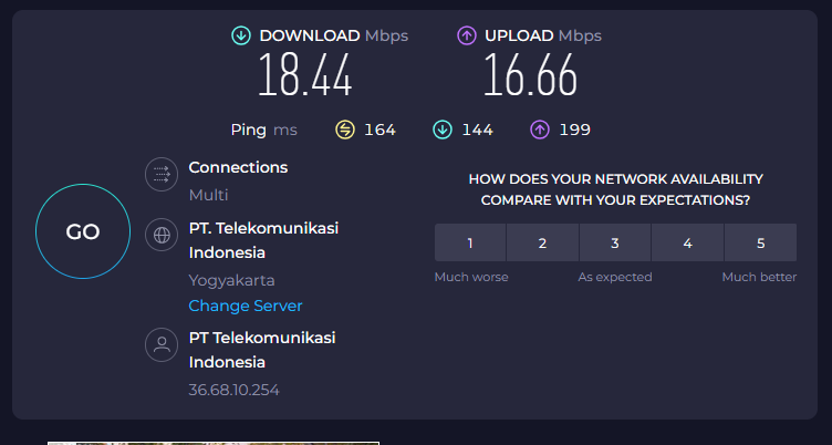 AhlulNetwork's tweet photo. @IndiHomeCare saya beli upto 50 mbps dapatnya jauh mendekati 50 mbps, rugi saya :) https://t.co/1pwwD8j8a3