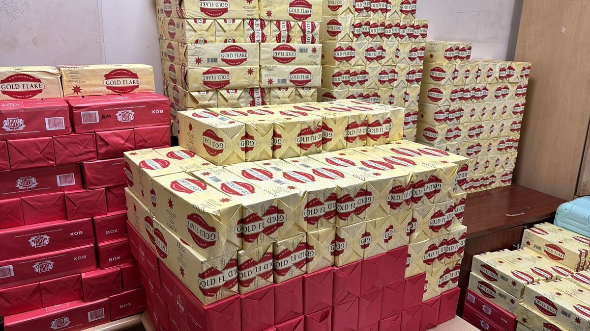 delhi airport cigarette On the basis of profiling, Customs@IGI Airport have seized 620 boxes of  “Gold Flake” Cigarettes valued at Rs.21.08 Lakh from seven Indian nationals  coming from Bangkok. Further investigations are underway