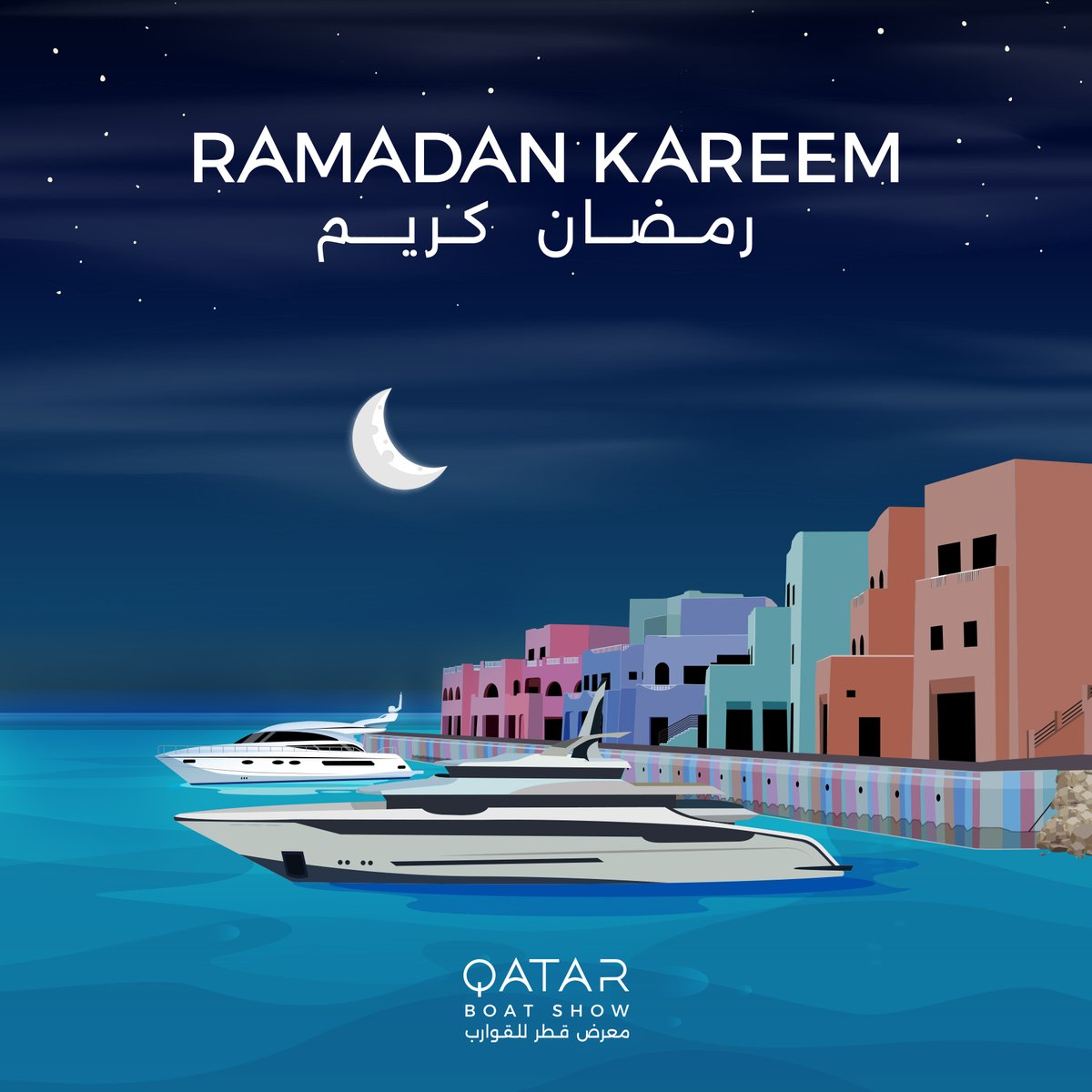 معرض قطر للقوارب يهنئكم بحلول شهر رمضان المبارك، أعاده الله عليكم بالخير والبركات.

Qatar Boat Show wishes you a blessed Ramadan! May this month bring you peace, prosperity, and moments to cherish. #RamadanMubarak! 

#QatarBoatShow2024 #معرض_قطر_للقوارب