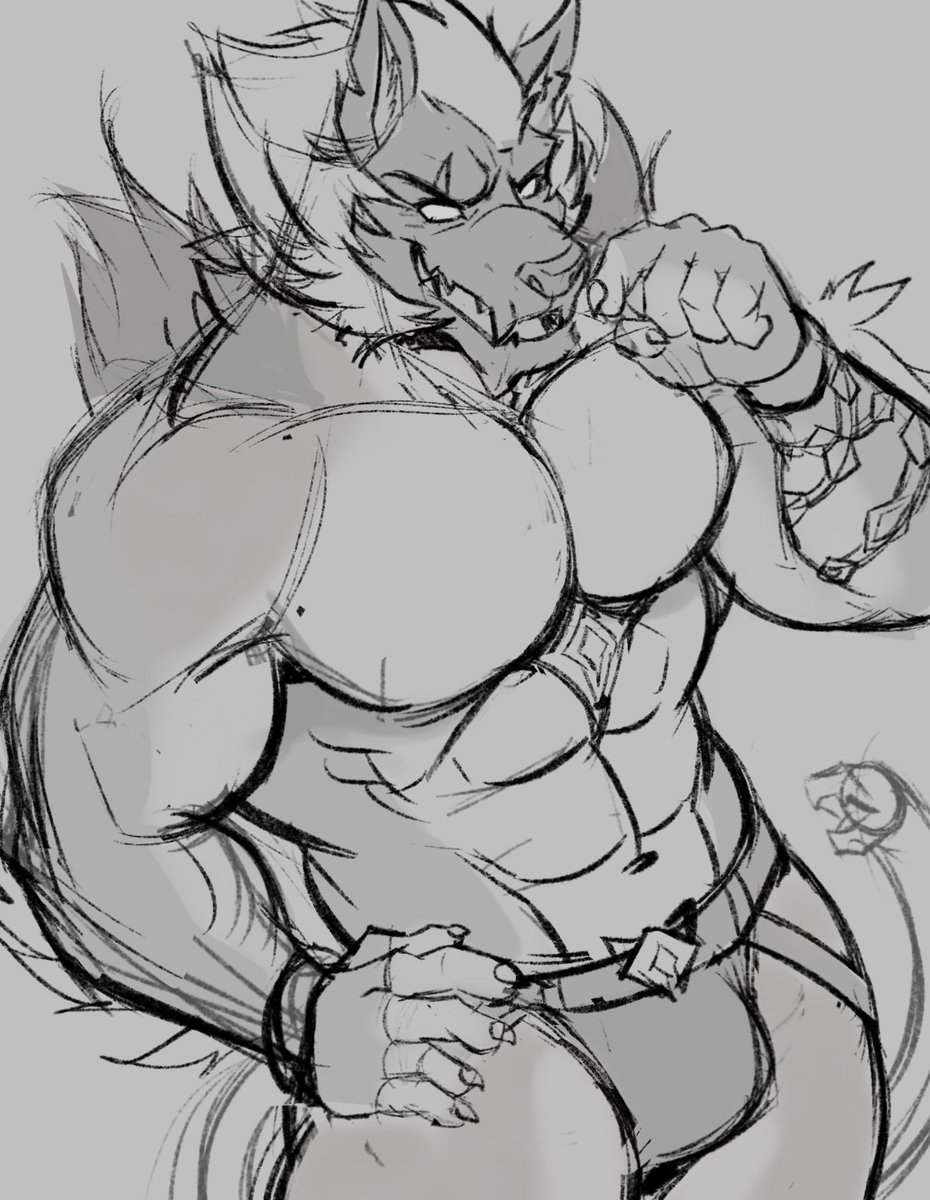 Wanted to make a quick sketch of Cerberus from Fortnite 👀 Still a work in progress!