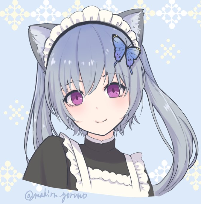 メイド服なさば蝶さん先日のワンドロ配信のイラストを整えましたっ#さばト 