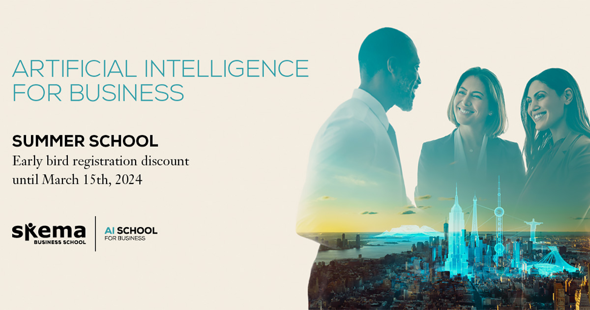 [YOU MAY HAVE MISSED 🔄] SKEMA is organising a 4-day summer school on 'AI for Business' from July 8 to 11 in Montreal for those who want to learn how to apply artificial intelligence, data science and machine learning to business. Learn more: fcld.ly/tt7jdju #WeAreSKEMA