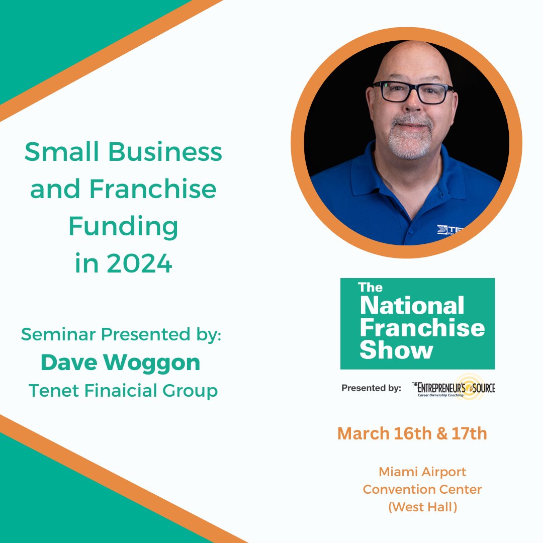 Attend FREE seminars at the Miami Franchise Show on March 16 &amp; 17. Get the info you need to be a successful franchise owner. Come hear expert advice and gain an insight into Small Business and Franchise Funding in 2024 from Dave Woggon. Full schedule here: franchiseshowinfo.com/miami-visitor/…