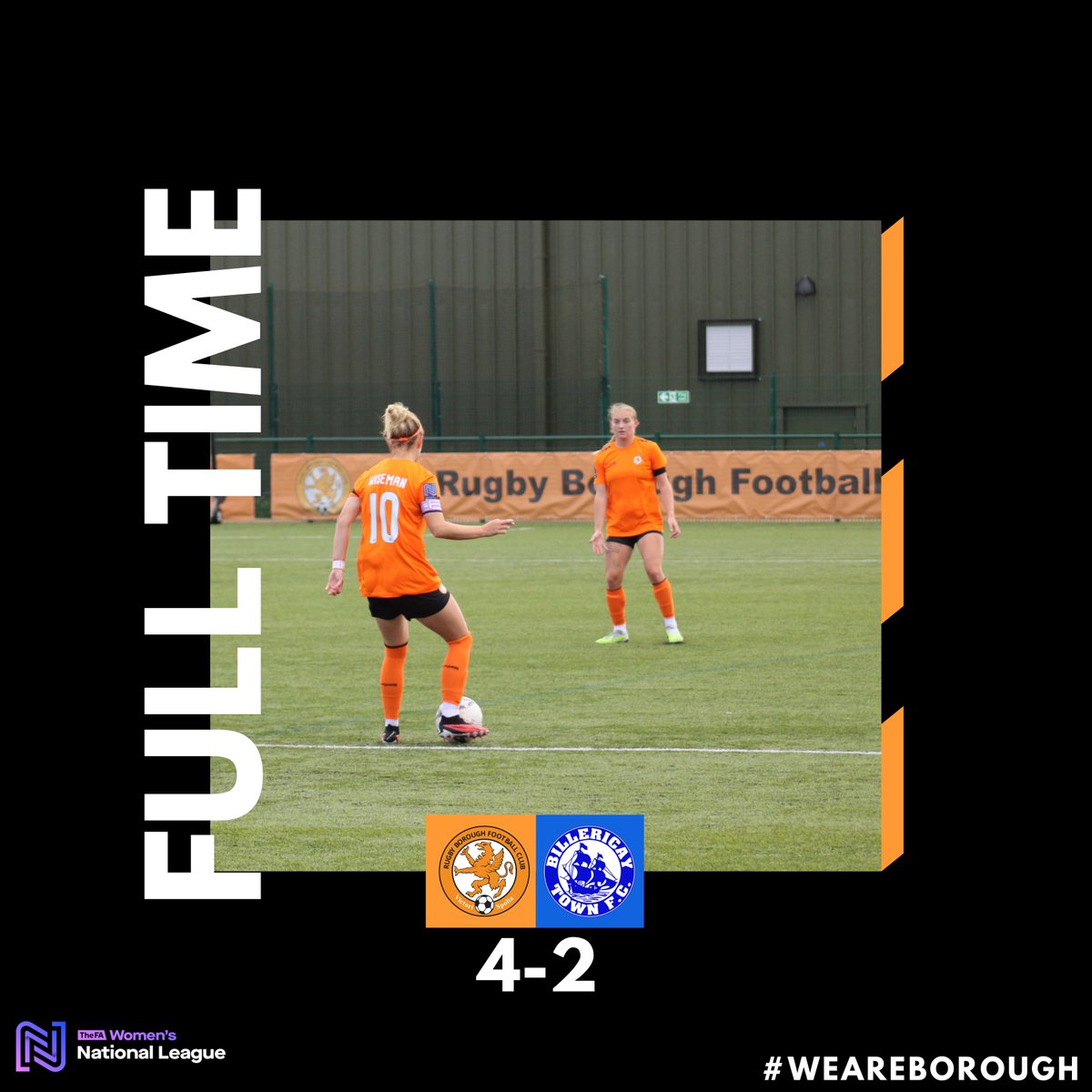 FT: Another entertaining game against Billericay, ends in victory! K. Morris ⚽ Greenslade ⚽⚽ Curwood-Wagner ⚽ #RBWFC #WeAreBorough
