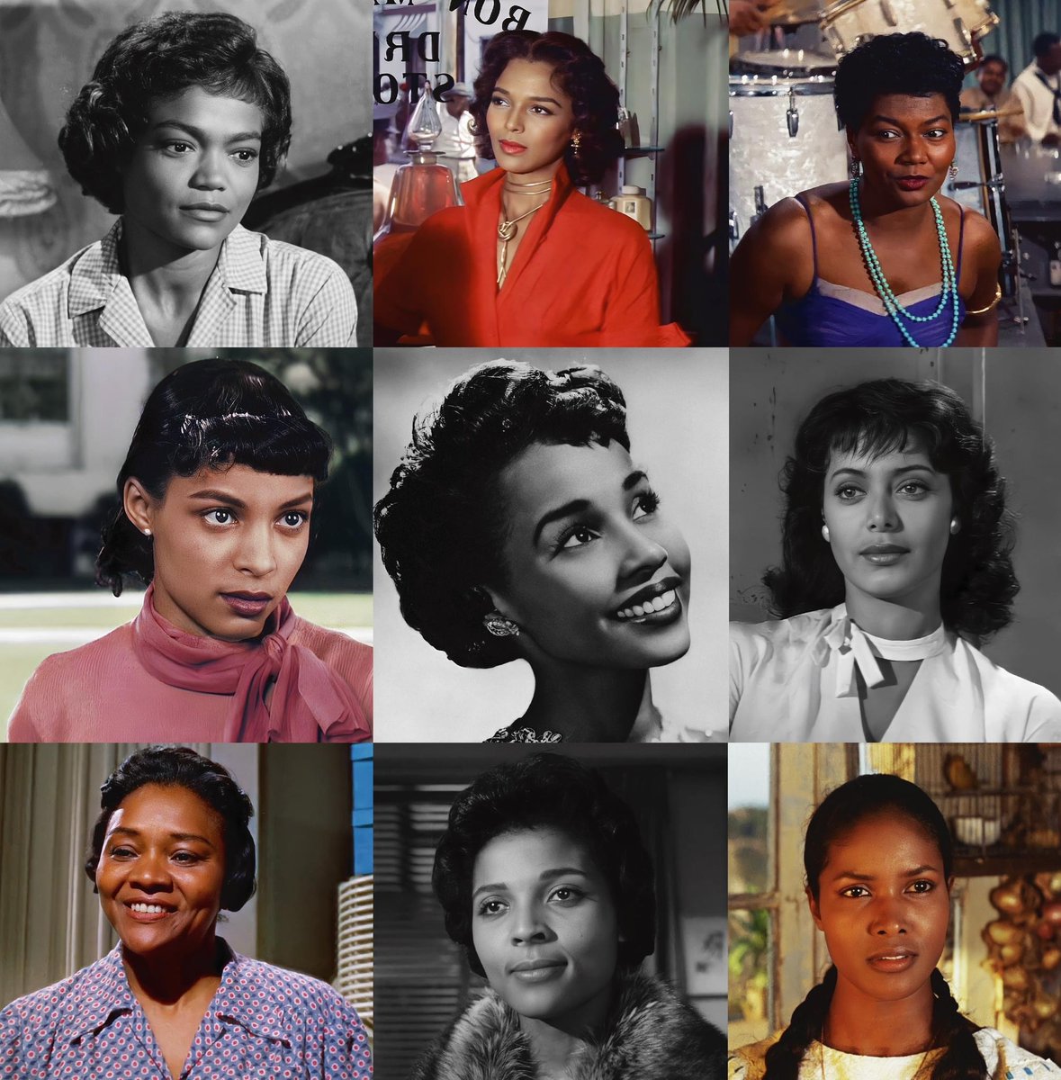 AfricanArchives's tweet photo. These are actresses from the 1950s. Hollywood started to adapt to the changing times and social narratives, and Black actors were earning better roles than the stereotypical ones that plagued them in previous decades. #womenHistoryMonth

A THREAD https://t.co/UoDrJZsBGM