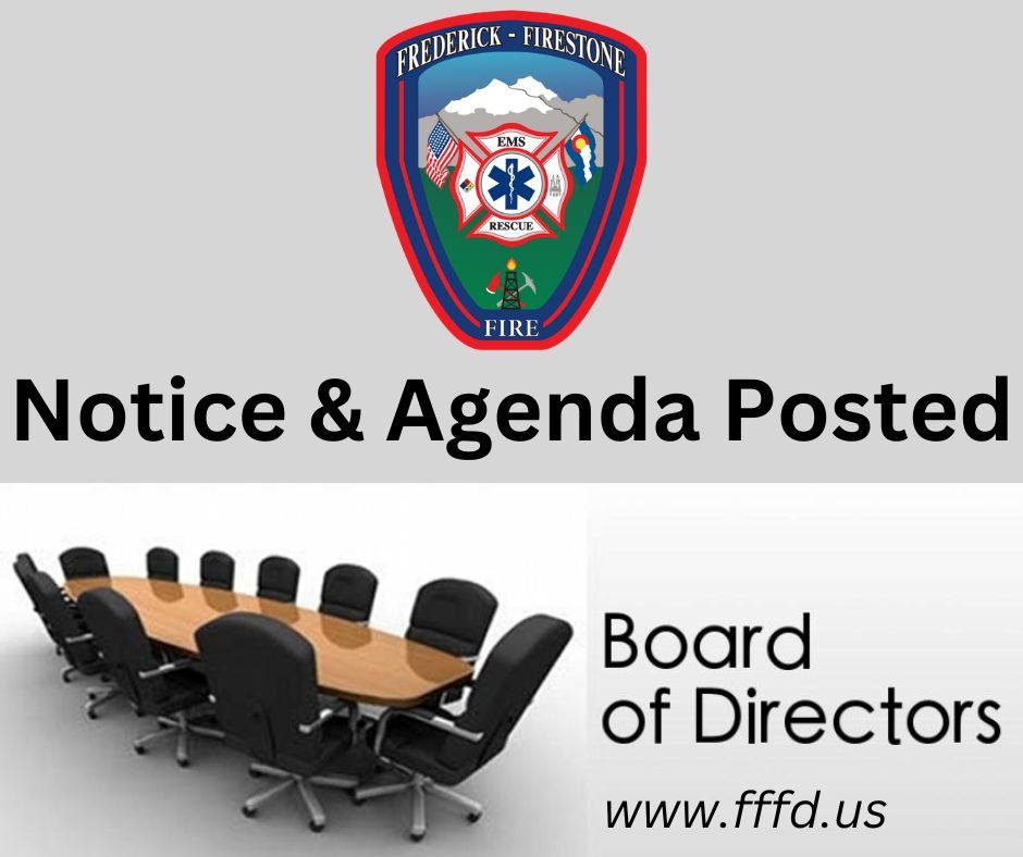 The District's Board of Directors will meet tomorrow, Monday, March 11, 2024, for their monthly board meeting. The agenda has been posted and can be found on our website at fffd.us. Thank you.