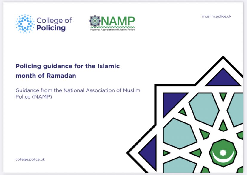 The Islamic month of #Ramadan has finally arrived and we are delighted to share the NAMP guidance document providing important information to our Policing colleagues, friends and the wider communities ☪️ muslim.police.uk/_files/ugd/f9e… #Ramadan2024 #RamadanMubarak1445H