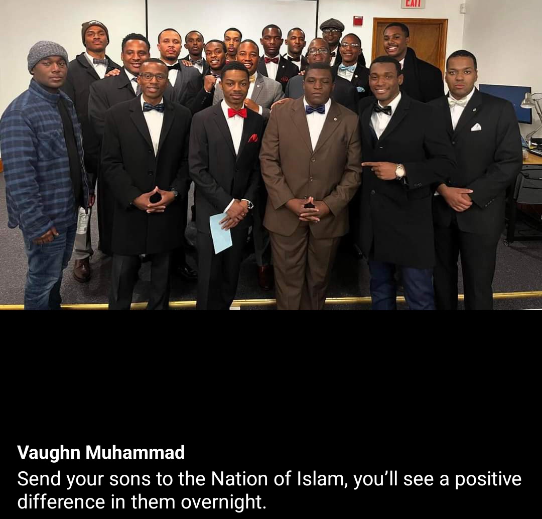 BlackXodus's tweet photo. God. #FamilyFirst.
Community. Nation.
#FOI brings the #ROI
@OfficialNOI @TheFinalCall
From the streets to the suites, Farrakhan and the FOI want YOU Black man!
#BlackTwitter #BlackMenWorking https://t.co/tbK259I9pL